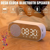 Új asztali hangszóró óra Bluetooth hangszóró FM rádió ébresztőóra HiFi hang HD tükör képernyő támogatás TF kártya Otthon az óra mellett