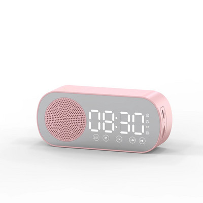 Új asztali hangszóró óra Bluetooth hangszóró FM rádió ébresztőóra HiFi hang HD tükör képernyő támogatás TF kártya Otthon az óra mellett