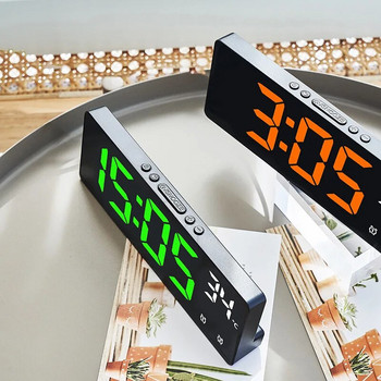 Δημιουργικό Ξυπνητήρι LED Ψηφιακό ηλεκτρονικό ρολόι Οπίσθιος φωτισμός νυκτός Μεγάλος αριθμός Ρολόι θερμοκρασία Ημερολόγιο Διακοσμήσεις σπιτιού
