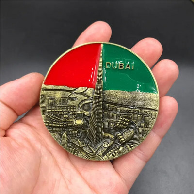 Fém hűtőmágnes 3D sztereó Egyesült Államok Egyiptom Ausztria Spanyolország Dubai Oroszország Sanghaj Makaó Mágneses Hűtőszekrény Matricák Emléktárgy ajándék