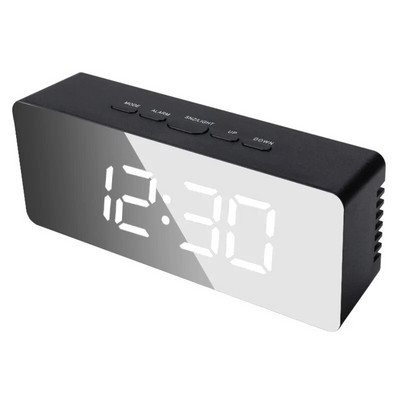 LED tükör asztali óra digitális ébresztő szundi kijelző idő éjszakai fény asztali USB ébresztőóra lakberendezés hálószobába iroda