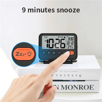 NOKLEAD Home Fold Mini Travel Clock Ψηφιακό θερμόμετρο LCD Ρολόι ταξιδιού Ρολόι ταξιδιού Ξυπνητήρι για φορητό επιτραπέζιο ρολόι