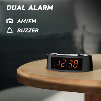 Ραδιόφωνο Ξυπνητήρι AM/FM με διπλό ξυπνητήρι και χρονοδιακόπτη ύπνου και Λειτουργίες αναβολής Πορτοκαλί οθόνη LED 4-επίπεδη επιλογή μείωσης φωτεινότητας iTOMA CKS3301U