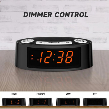 Ραδιόφωνο Ξυπνητήρι AM/FM με διπλό ξυπνητήρι και χρονοδιακόπτη ύπνου και Λειτουργίες αναβολής Πορτοκαλί οθόνη LED 4-επίπεδη επιλογή μείωσης φωτεινότητας iTOMA CKS3301U