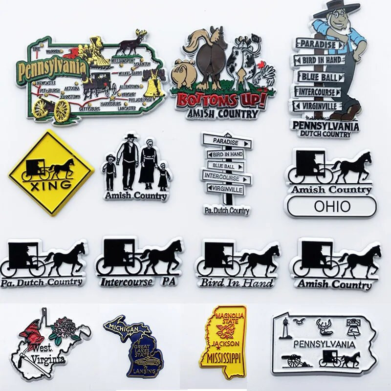 САЩ Нов материал Магнити за хладилник Вашингтон Калифорния Охайо Ню Мексико Уайоминг Мичиган Айова Карта за домашен декор Пъзел