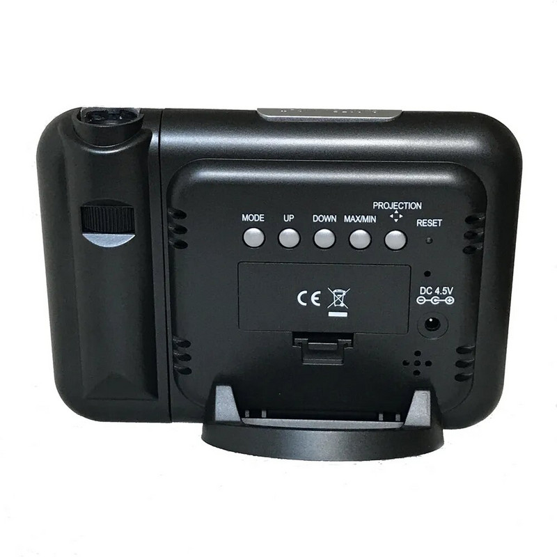 Цифров прожекционен будилник, метеорологична станция с термометър за температура, влагомер, влагомер/часовник с проектор за събуждане до леглото