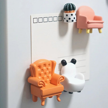 Мини диван Магнити за хладилник Розови декорации за дома Кукла Домакински прибори Снимка Магнитни стикери за кухня и дъска