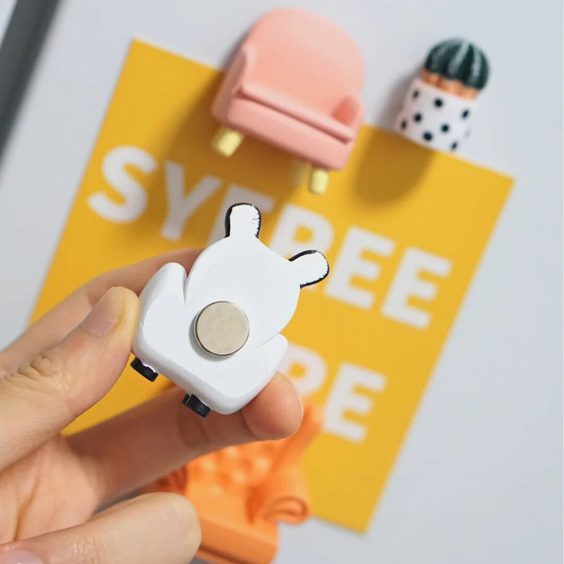 Мини диван Магнити за хладилник Розови декорации за дома Кукла Домакински прибори Снимка Магнитни стикери за кухня и дъска