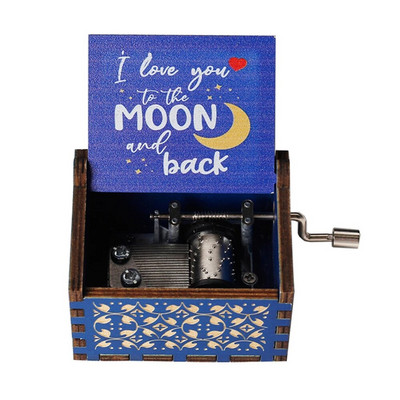 New You Are My Sunshine Music Box Έγχρωμη εκτύπωση Ξύλινη μανιβέλα χειρός Μουσικό κουτί Δώρο γενεθλίων Χριστουγεννιάτικο δώρο του Αγίου Βαλεντίνου