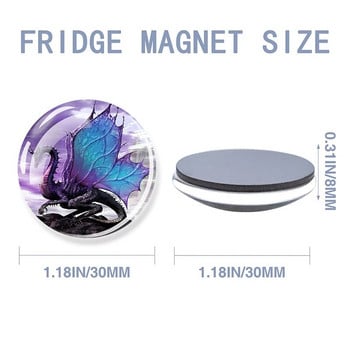 Starry Sky Dragon Fridge Magnet Fantasy Wing Flying Dragon Glass Dome Magnets Ψυγείο Αυτοκόλλητα Ψυγείου Art Δώρα διακόσμησης σπιτιού