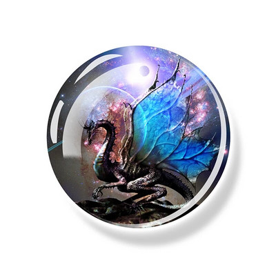 Starry Sky Dragon Fridge Magnet Fantasy Wing Flying Dragon Glass Dome Magnets Ψυγείο Αυτοκόλλητα Ψυγείου Art Δώρα διακόσμησης σπιτιού