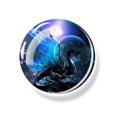 Starry Sky Dragon Fridge Magnet Fantasy Wing Flying Dragon Glass Dome Magnets Ψυγείο Αυτοκόλλητα Ψυγείου Art Δώρα διακόσμησης σπιτιού