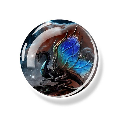 Starry Sky Dragon Fridge Magnet Fantasy Wing Flying Dragon Glass Dome Magnets Ψυγείο Αυτοκόλλητα Ψυγείου Art Δώρα διακόσμησης σπιτιού