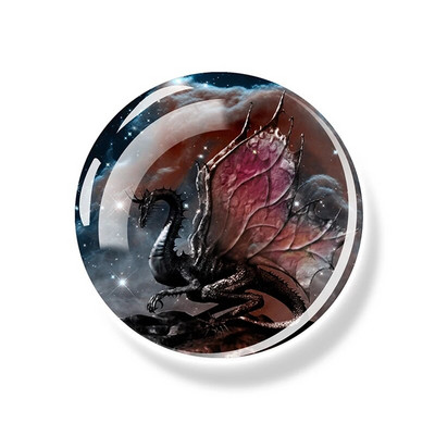 Starry Sky Dragon Fridge Magnet Fantasy Wing Flying Dragon Glass Dome Magnets Ψυγείο Αυτοκόλλητα Ψυγείου Art Δώρα διακόσμησης σπιτιού