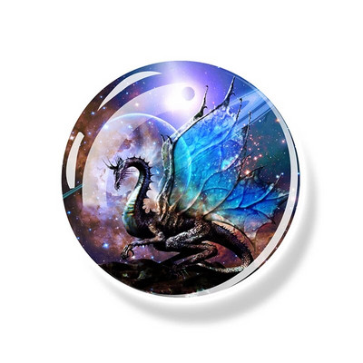 Starry Sky Dragon Fridge Magnet Fantasy Wing Flying Dragon Glass Dome Magnets Ψυγείο Αυτοκόλλητα Ψυγείου Art Δώρα διακόσμησης σπιτιού