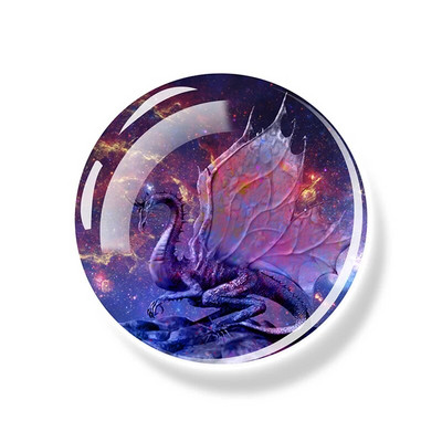 Starry Sky Dragon Fridge Magnet Fantasy Wing Flying Dragon Glass Dome Magnets Ψυγείο Αυτοκόλλητα Ψυγείου Art Δώρα διακόσμησης σπιτιού