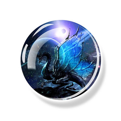 Starry Sky Dragon Fridge Magnet Fantasy Wing Flying Dragon Glass Dome Magnets Ψυγείο Αυτοκόλλητα Ψυγείου Art Δώρα διακόσμησης σπιτιού