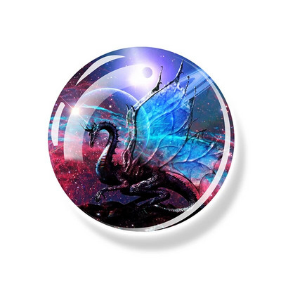 Starry Sky Dragon Fridge Magnet Fantasy Wing Flying Dragon Glass Dome Magnets Ψυγείο Αυτοκόλλητα Ψυγείου Art Δώρα διακόσμησης σπιτιού