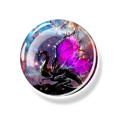Starry Sky Dragon Fridge Magnet Fantasy Wing Flying Dragon Glass Dome Magnets Ψυγείο Αυτοκόλλητα Ψυγείου Art Δώρα διακόσμησης σπιτιού
