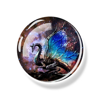 Starry Sky Dragon Fridge Magnet Fantasy Wing Flying Dragon Glass Dome Magnets Ψυγείο Αυτοκόλλητα Ψυγείου Art Δώρα διακόσμησης σπιτιού