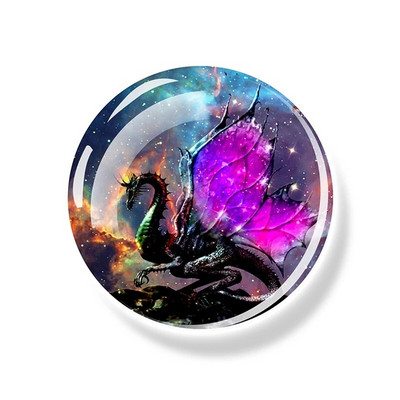 Starry Sky Dragon Fridge Magnet Fantasy Wing Flying Dragon Glass Dome Magnets Ψυγείο Αυτοκόλλητα Ψυγείου Art Δώρα διακόσμησης σπιτιού