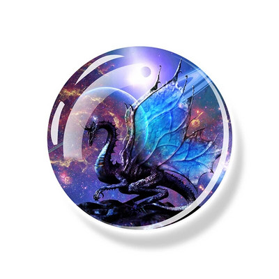 Starry Sky Dragon Fridge Magnet Fantasy Wing Flying Dragon Glass Dome Magnets Ψυγείο Αυτοκόλλητα Ψυγείου Art Δώρα διακόσμησης σπιτιού