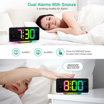 Ψηφιακό Ξυπνητήρι ORIA Ψηφιακά ρολόγια LED RGB Πολύχρωμα ρολόγια με νυχτερινό φως ατμόσφαιρας για τα καλύτερα δώρα στο γραφείο στο σπίτι
