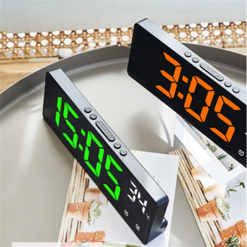 Φωνητικός έλεγχος Ψηφιακό Ξυπνητήρι Θερμοκρασία Διπλό Ξυπνητήρι Αναβολή Επιτραπέζιου Ρολόι με Φωτισμό οπίσθιου φωτισμού 12/24 ώρες LED Ρολόι Ρολόι