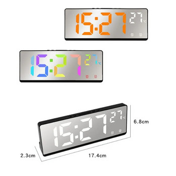 Φωνητικός έλεγχος Ψηφιακό Ξυπνητήρι Θερμοκρασία Διπλό Ξυπνητήρι Αναβολή Επιτραπέζιου Ρολόι με Φωτισμό οπίσθιου φωτισμού 12/24 ώρες LED Ρολόι Ρολόι