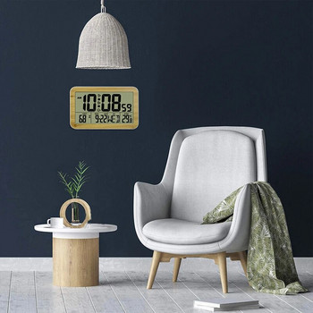 Ψηφιακά Ξυπνητήρια Πολυλειτουργικής Μεγάλης Οθόνης LCD με Θερμόμετρο Υγρόμετρο Ρολόι τοίχου Διακόσμηση σπιτιού Reloj de pared