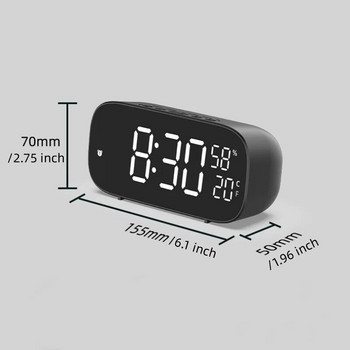 Ψηφιακό ρολόι LED Ξυπνητήρι Φωνητικός έλεγχος θερμοκρασίας Οθόνη υγρασίας Χρόνος αναβολής Σύνδεση Ηλεκτρονικό επιτραπέζιο ρολόι 12/24 ώρες
