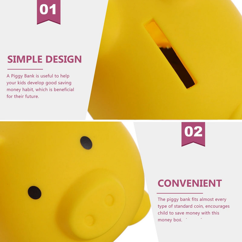 Касичка Детска нечуплива банкичка с монети Пластмасов буркан за съхранение на пари Моята първа касичка Подарък Момчета Момичета Детски рожден ден Baby Shower