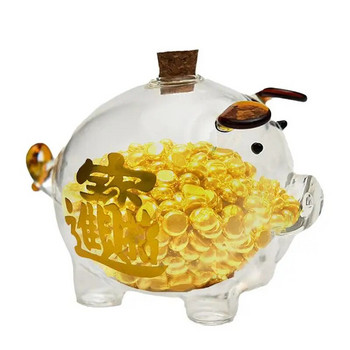 Cute Pig Piggy Bank Κουτιά χρημάτων Κουτιά κερμάτων Χαριτωμένο διαφανές γυάλινο γυάλινο κουμπαρά Δώρα αναμνηστικών για ενήλικες και παιδιά