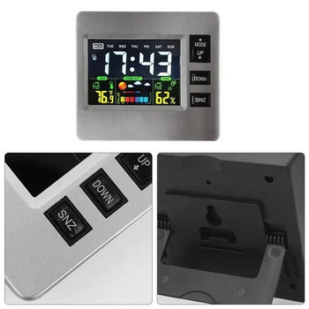 Часовници за метеорологична станция Безжичен вътрешен външен термометър Настолен часовник с отлагане на температурата и влажността Будилник