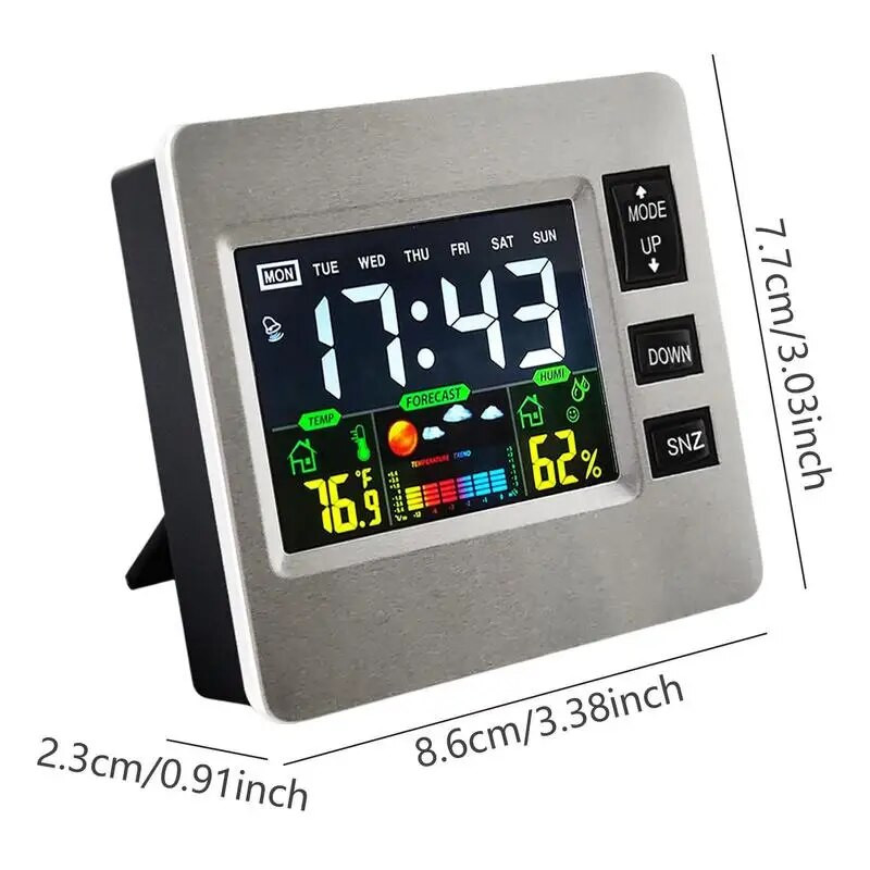 Часовници за метеорологична станция Безжичен вътрешен външен термометър Настолен часовник с отлагане на температурата и влажността Будилник
