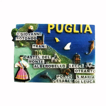 Италия Магнити за хладилник Polignano Alberobello Ostuni TROPEA Vieste Puglia Peschici Туристически сувенири Магнитни стикери за хладилник