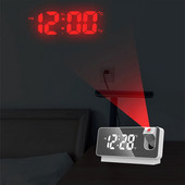 Ψηφιακό Ξυπνητήρι LED Προβολή 180° Περιστροφή LED Ψηφιακό Ξυπνητήρι Προβολή θερμοκρασίας Επιτραπέζιο ρολόι δίπλα στο κρεβάτι