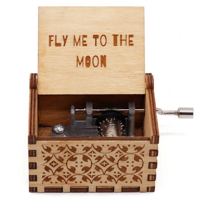 Σκαλιστό Ξύλινο Χέρι Μουσικό Κουτί Moon River La Vie En Rose Fly Me To The Moon Δωράκια γενεθλίων του Αγίου Βαλεντίνου για φίλη