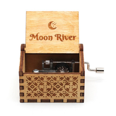 Σκαλιστό Ξύλινο Χέρι Μουσικό Κουτί Moon River La Vie En Rose Fly Me To The Moon Δωράκια γενεθλίων του Αγίου Βαλεντίνου για φίλη