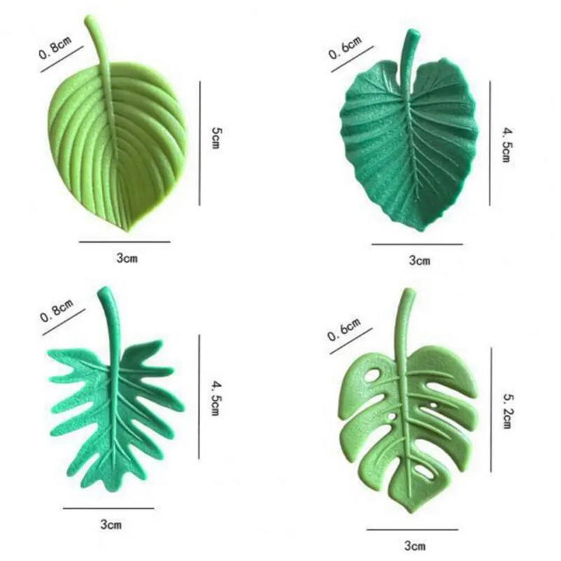 4 бр. Магнити за хладилник ABS Мини стикери за хладилник Водоустойчиви фиксиращи магнити за хладилник Тропически листа Стикери за хладилник