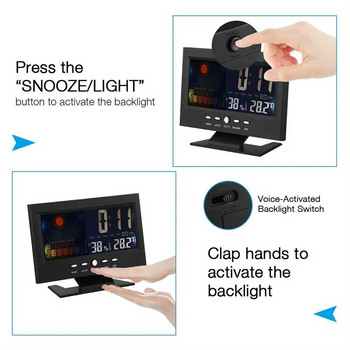Ψηφιακό Ξυπνητήρι LED 5 σε 1 Ημερολόγιο Εξοικονόμησης Ενέργειας Οθόνη καιρού Οθόνη LCD Θερμόμετρο Παρακολούθηση υγρασίας με Λειτουργίες Αναβολής