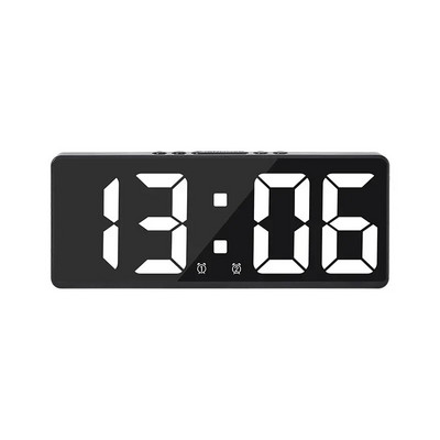 Digitális ébresztőóra Hangvezérlés Hőmérséklet Szundi Éjszakai mód Asztali asztali óra 12/24H Zavarásgátló funkció LED-es órák Óra