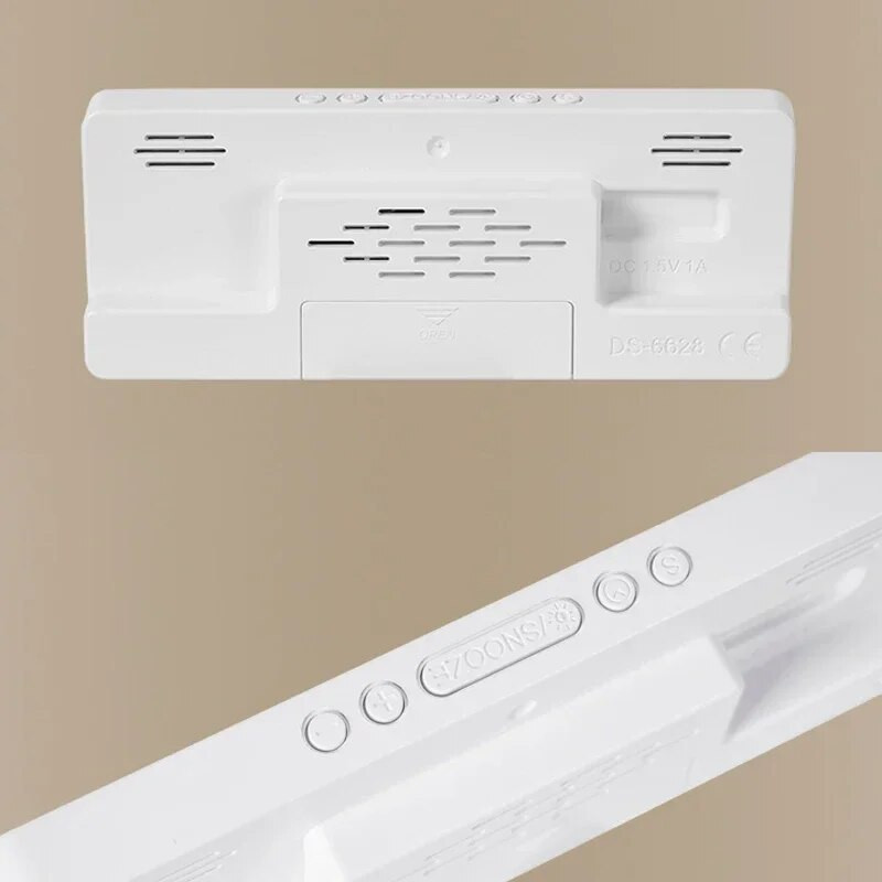 Цифров будилник Гласово управление Температура Дрямка Нощен режим Настолен настолен часовник 12/24H Функция против смущения LED часовници Часовник