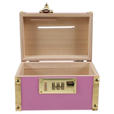 Money Box Lock Lovely Saving Pot Διακοσμητικά για το σπίτι Διακοσμητικό στολίδι επιφάνειας εργασίας Ξύλινο βάζο με κέρματα Παιδική επένδυση Κουμπαράς Χρηματοκιβώτιο για