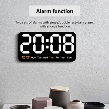 2024 Μεγάλο ψηφιακό ρολόι τοίχου Εμφάνιση θερμοκρασίας και υγρασίας Νυχτερινή λειτουργία Επιτραπέζιο ρολόι Ηλεκτρονικό ρολόι LED με ημερομηνία/εβδομάδα/ώρα