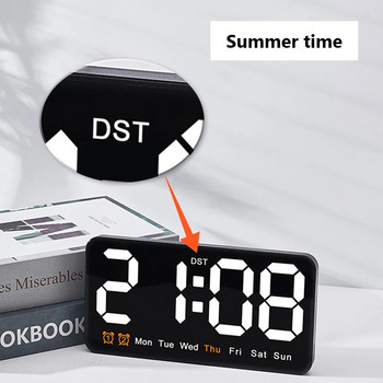 2024 Μεγάλο ψηφιακό ρολόι τοίχου Εμφάνιση θερμοκρασίας και υγρασίας Νυχτερινή λειτουργία Επιτραπέζιο ρολόι Ηλεκτρονικό ρολόι LED με ημερομηνία/εβδομάδα/ώρα