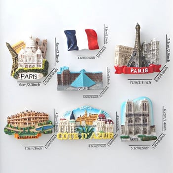 1 τεμ., France Fridge Magnets, Paris Tower Versailles Cote d\'Azur Notre Dame Louvre Modeling Refrigerator Stickers, France Travel
