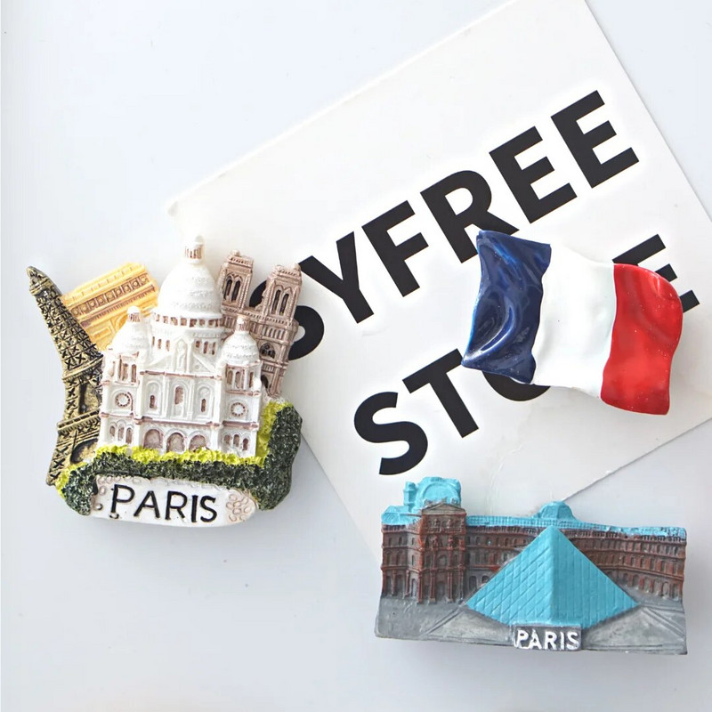 1 бр., Франция Магнити за хладилник, Парижка кула Версай Лазурен бряг Нотр Дам Лувър Стикери за моделиране на хладилник, Франция Пътуване