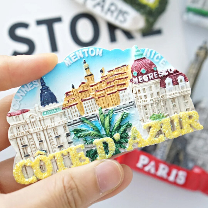 1 бр., Франция Магнити за хладилник, Парижка кула Версай Лазурен бряг Нотр Дам Лувър Стикери за моделиране на хладилник, Франция Пътуване