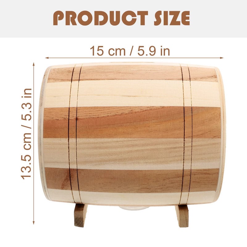 Креативна касичка Дървена касичка с монети във формата на варел Банка за пари Дървена касичка